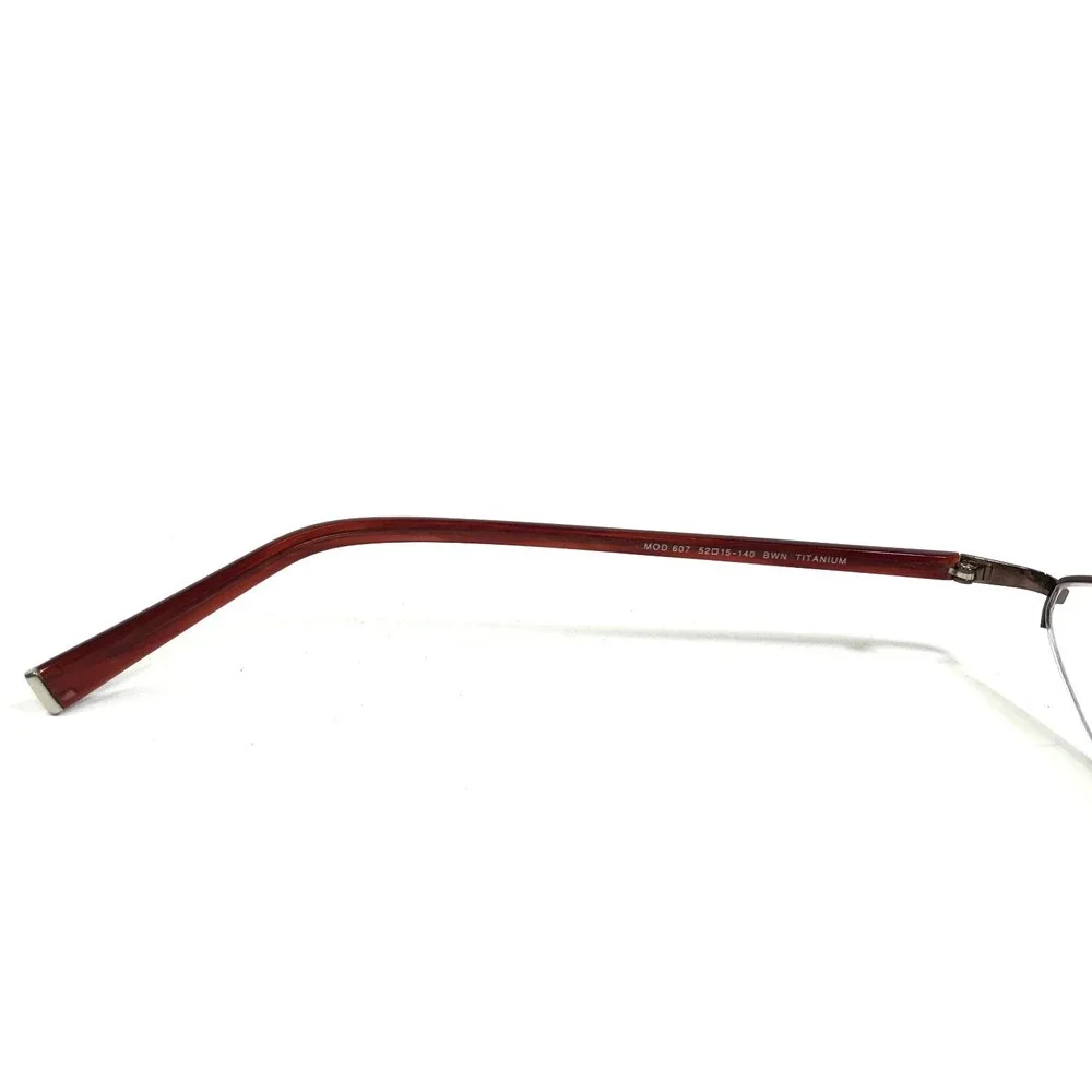 MODO Petite Eyeglasses Frames MOD 607 BWN Brown Red Oval Half Rim 52-15-140